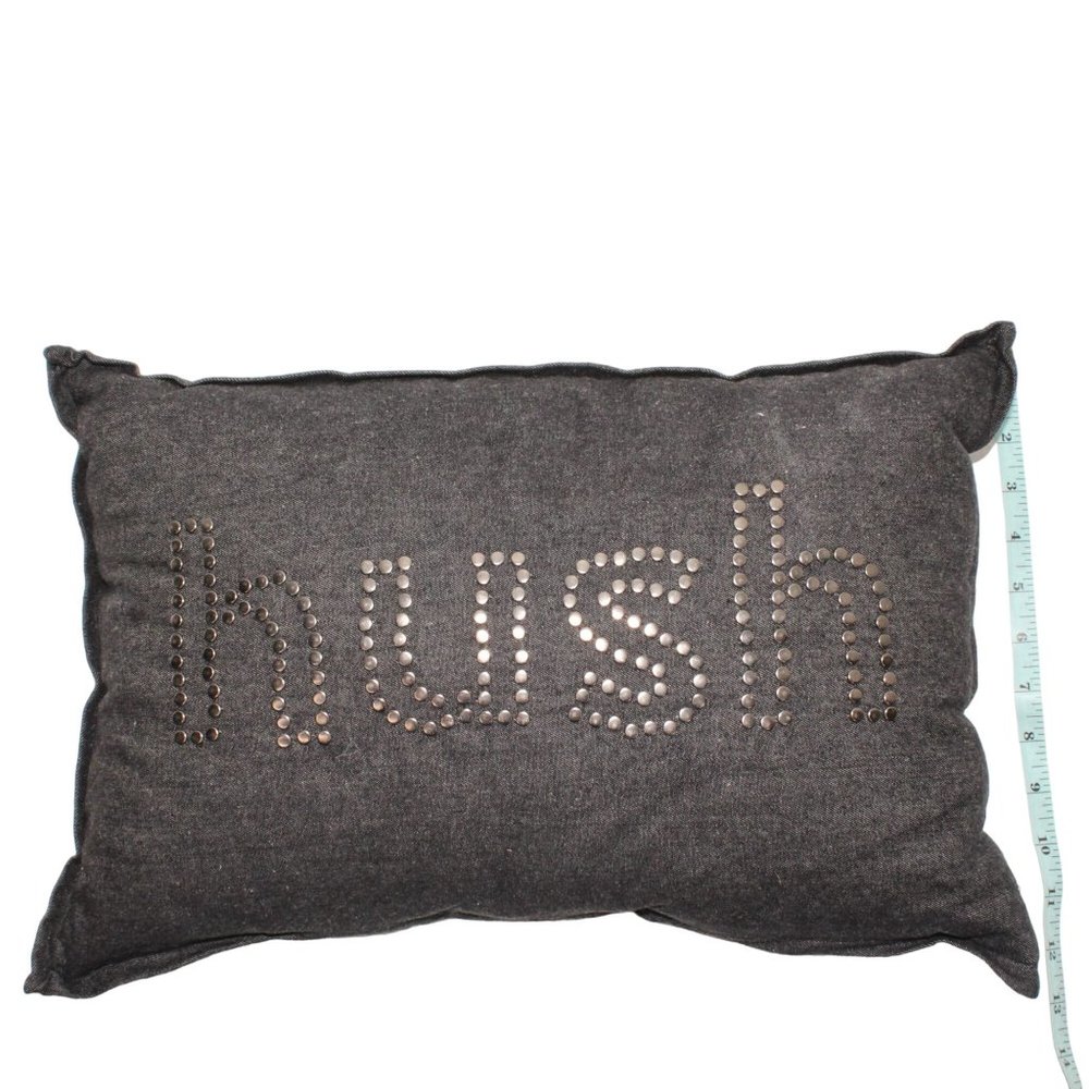 Target Threshold Studs Hush Dark Gray Denim Woven Cotton Decor Pillow 18" X 12" - Picture 2 of 8